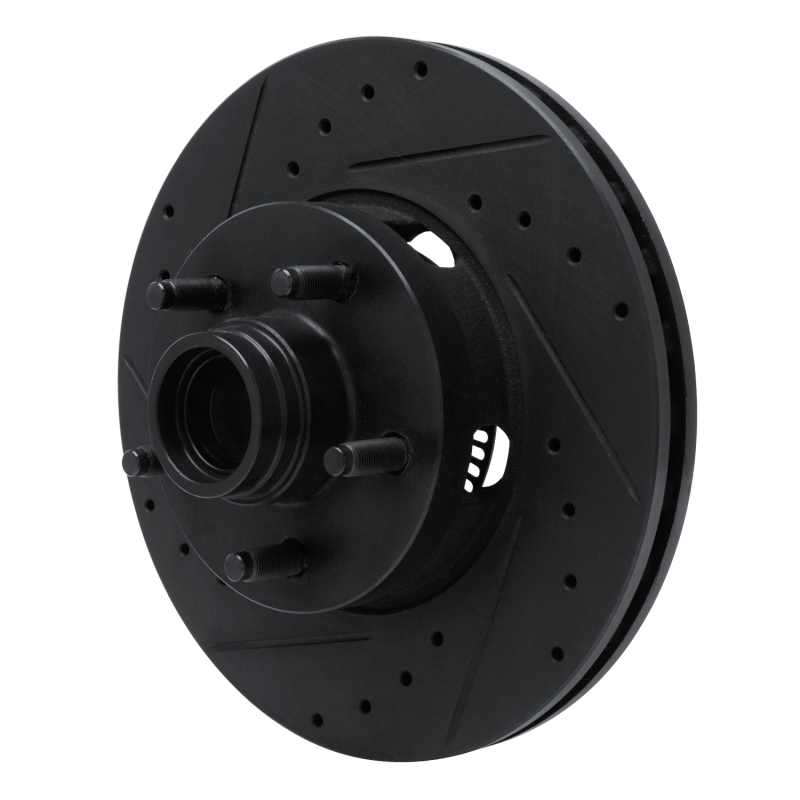 Ford Ranger Brake Rotor (1) - Front Left - R1 Concepts - Drilled & Slotted - Black - `06-`12